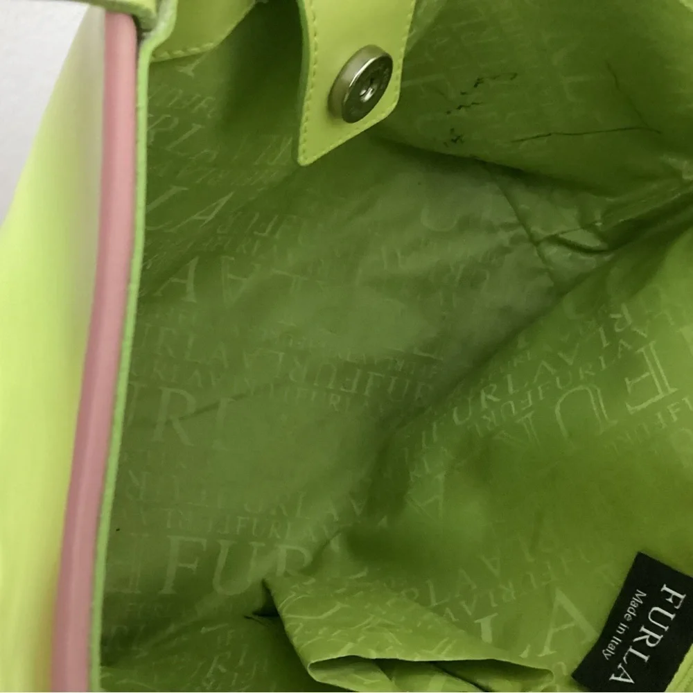 FURLA Lime Green Leather Purse - Picture 13 of 16